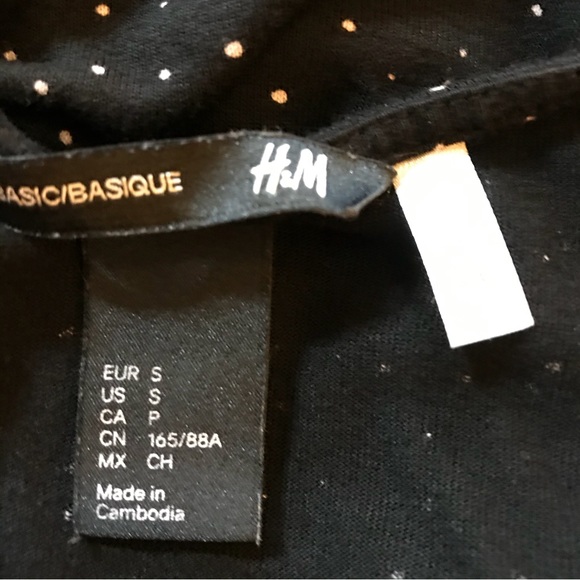 H&M black with white dots sleeveless soft comfortable midi dress Size S - Picture 10 of 11